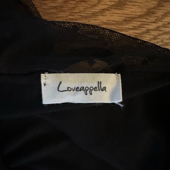 Loveappella Tops - Loveappella Elegant Black Mesh Top
